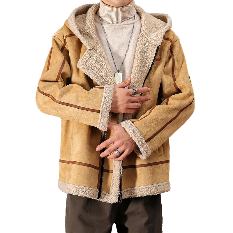 YASUGUOJI, новинка, зимняя куртка для мужчин, толстая флисовая модная Вельветовая куртка, Мужская куртка с капюшоном, Лоскутная куртка на молнии, теплая парка, мужские пальто