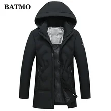 BATMO Новое поступление зимние высококачественные мужские парки с капюшоном, мужские черные куртки с капюшоном, M1902