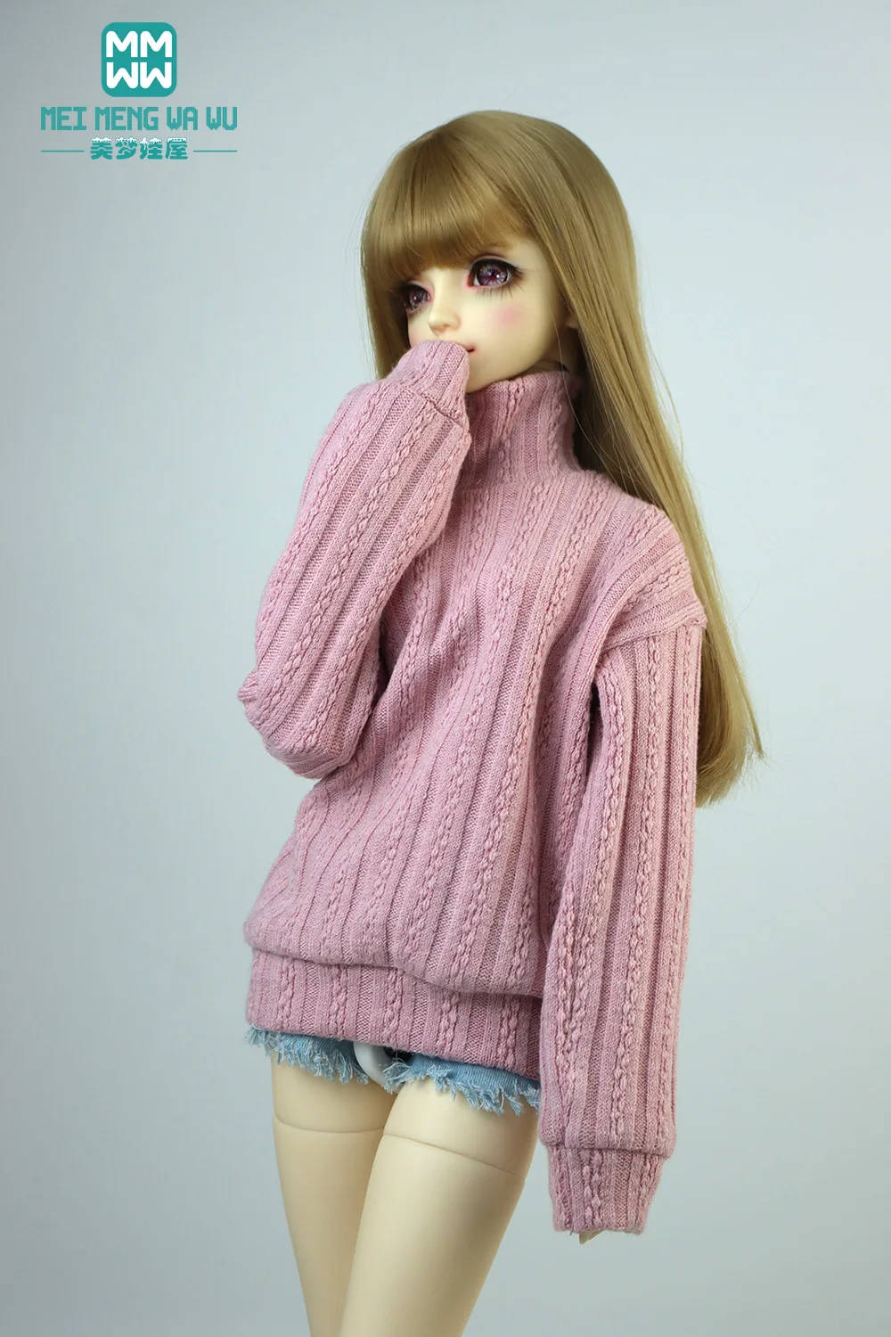 

Clothes for doll fits 28cm--75cm BJD 1/4 1/3 1/6 uncle Spherical joint doll Fashion turtleneck sweater pink, gray, black