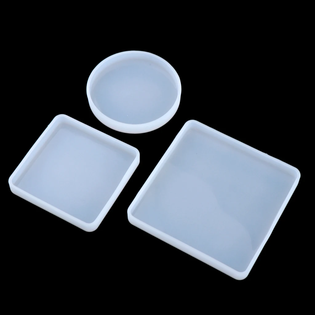 3 Pieces Resin  Square Round Mould For Resin Jewelry Cake Baking Candle Holder Soap Chocolate Sugarpaste Making Tools Art Craft