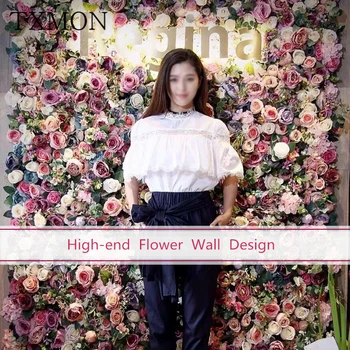 

High-end Artificial Flower Wall Background Flowers Walls Wedding Floral Wedding Arrangement Props Rose Decoration Silk Flowers