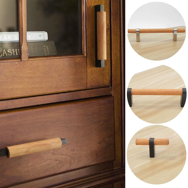 Modern Nordic Minimalist Solid Wood Handle European-style Hardware Cabinet Desk Drawer Cabinet Door Wardrobe Door Door Handle Modern Nordic Minimalist Solid Wood Handle European-style Hardware Cabinet Desk Drawer Cabinet Door Wardrobe Door Door Handle