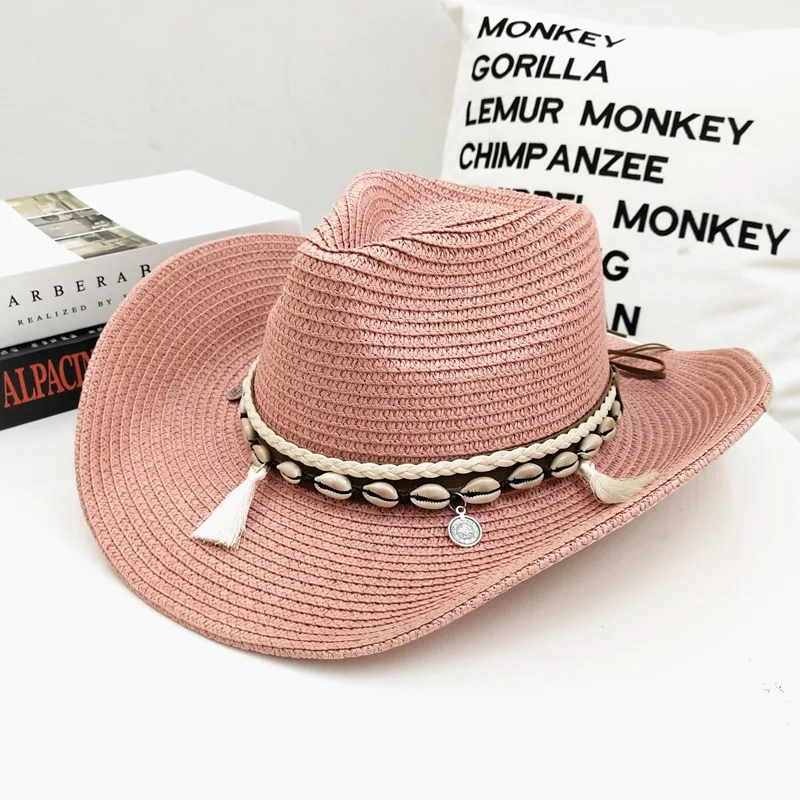 StyleK H7543 мужская Ковбойская соломенная шляпа женская уличная Верховая езда альпинизм путешествия солнцезащитная Кепка Женская Мужская Летний капюшон анти-УФ шляпы - Цвет: StyleK