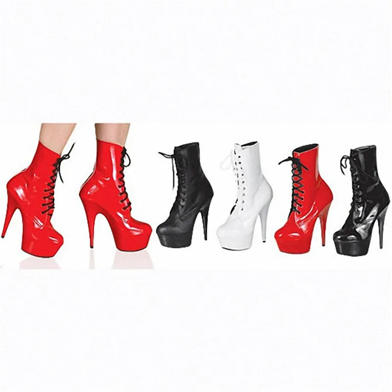 6 inch classic short winter high heel ankle boots Stylish 15cm Platforms Boots cos player motorcycle boots Dance Shoes