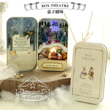 

Diy Cabin Box Theater Mini Art Wooden House Diy Hand-assembled Small House Creative Gift Architecture Home Mininature Gift P215