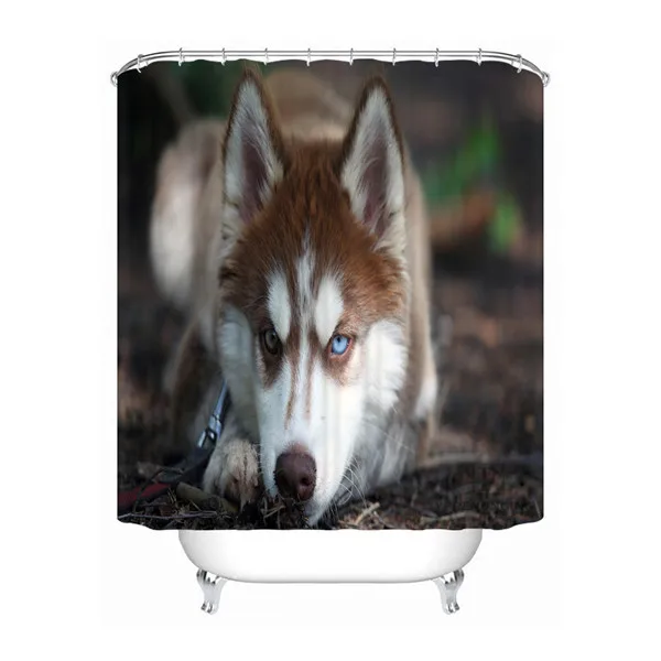 Shower Curtain Пользовательские Samoyed щенок белая собака водонепроницаемый ванная комната приемлемая занавеска из полиэстеровой ткани занавеска для ванной#180318-25 - Цвет: Shower Curtain