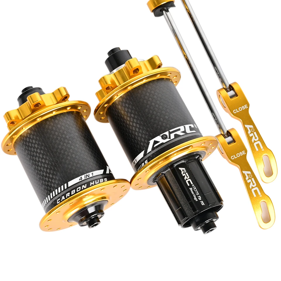 Paire De Moyeux VTT Carbone – 32 Trous – 6 Cliquets 114 Clics – 8-12 Vitesses