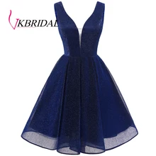 VKBRIDAL сексуальное короткое платье с глубоким v-образным вырезом для выпускного вечера Новое бежевое платье трапециевидной формы розовое платье для выпускного вечера со шнуровкой сзади