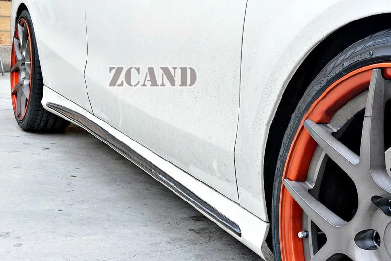 Реальные углеродного волокна боковые юбки планки для MERCEDES BENZ W117 CLA AMG Sport 14-16