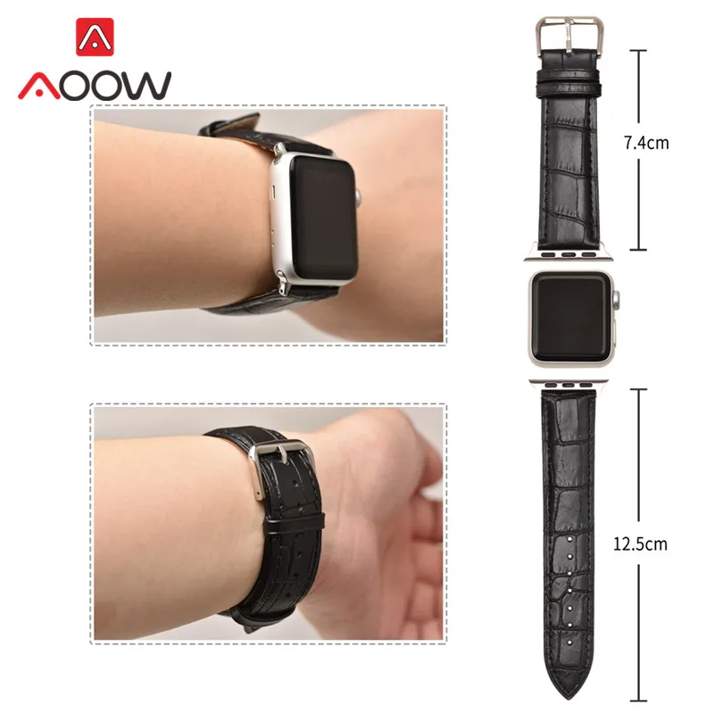 Ремешок для часов из крокодиловой кожи Apple Watch 4/5/38/42/40/44 мм|Ремешки часов| |