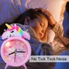 Pink Unicorn Kids Alarm Clock Double Bell Clock with Backlight Cute Desk Clock Home Decoration Будильник Kid Gifts reveil enfant 2