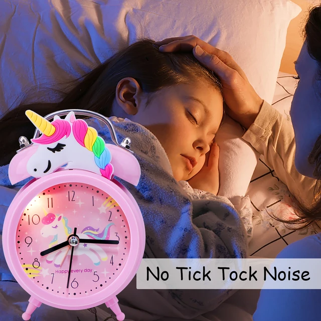 despertador infantil de unicornio ,reloj despertador, con doble campana ,  con retroiluminación, bonito Reloj de escritorio, decoración del hogar,  despertador niña,reloj despertador infantil,Regalos para niños - AliExpress