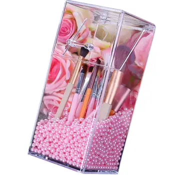 

Pearl Clear Acrylic Cosmetic Organizer Makeup Brush Container Storage Box Holder Lipstick Storage Container Pencil Clear Box