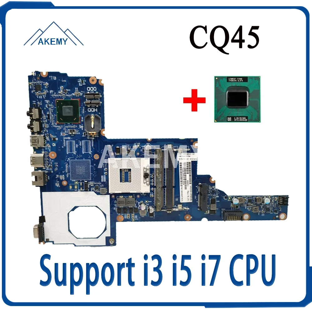 Akemy CQ45 материнская плата для ноутбука HP 250 240 1000 HM75 поддержка i3 i5 i7 CPU Бесплатный