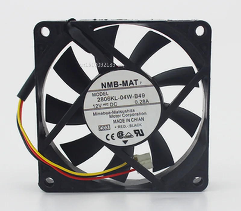 7 см 2806KL-04W-B49 7015 12V 0.28A 3 проводное Охлаждение вентилятором