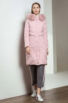 

LA.TENDRE Simple Design Winter Woman Hooded Long Jacket Female Overcoat Ultra Light Solid Color Jackets Coat Portable Parkas