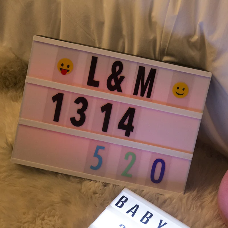 

INS Hot Selling LED Letter Cards Jigsaw Puzzle Light Boxes Home Decoration Colorful Remote Control Color Changing A4 Light Boxes