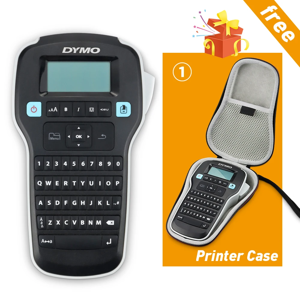 Portable Printer Dymo LM160 Label Maker Wireless Dymo Labeling Machine Typewriter with Protection Handheld Case for Dymo Tape D1