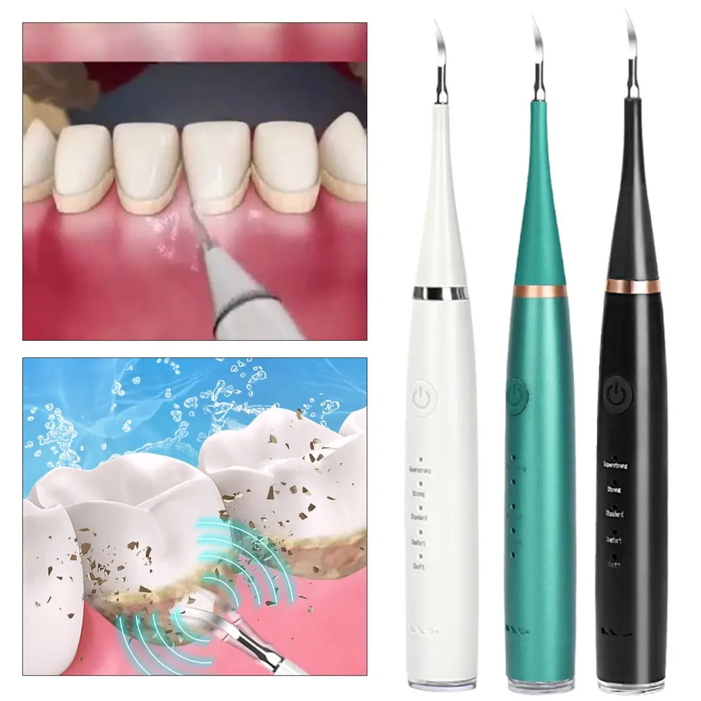 Electric Sonic Dental Scaler Calculus Remover Teeth Whitening Cleaning Tool Kit Remove Plaque Tartar Yellow Teeth Smoke Stains