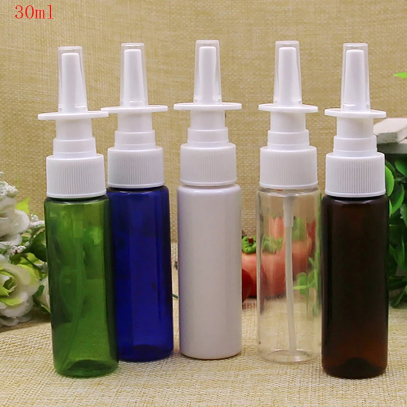 

100pcs/lot 30ml multicolor PET Empty Fine Nasal Spray Mist Plastic Bottle, 1oz liquid Cosmetic Spray Bottle