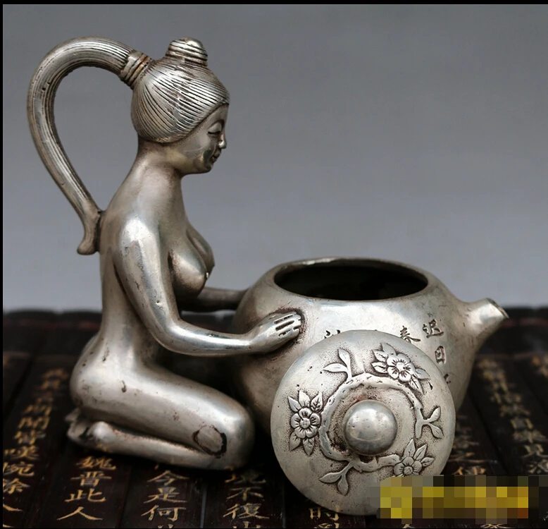 514+++ античная бронза Seiko Qianlong античная латунь украшения горшок чайник горшок paktong горничной