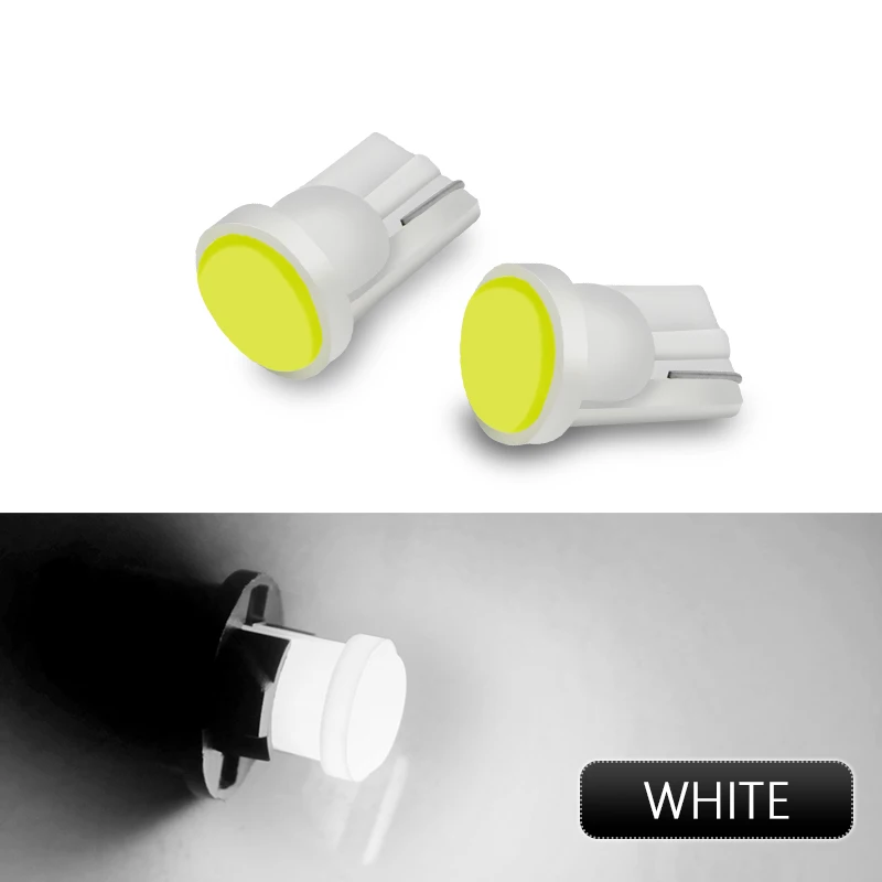 20 штук T10 194 W5W светодиодная для парковки машины свет 501 WY5W 1 COB светодиодный клиновидный для салона Купол Лампа Авто поворот стороны лампочки номерного знака 12V