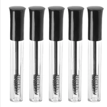 

5Pcs 10ML Beauty Portable Empty Mascara Tube Eyelash Vial Liquid Bottle Container Black Cap Refillable Bottles Makeup Accessory