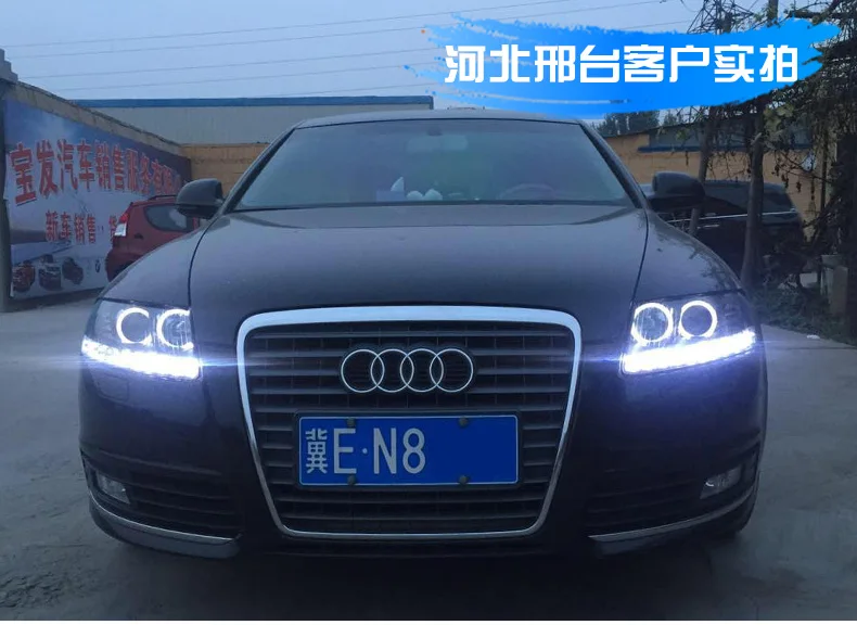 Автомобильный Стайлинг головная лампа для Audi A6 C5 фары 2005-2012 A6 светодиодный фары DRL Объектив двойной луч H7 HID Ксеноновые би ксеноновые линзы
