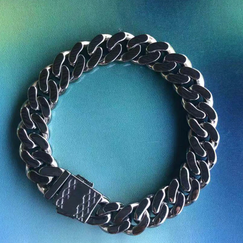 Хип хоп кубинский браслет 12 мм черный Iced Out кубинская цепь звено с CZ Bling сверкающий браслет для мужчин женщин раппер хип хоп ювелирные изделия