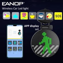Drahtlose Auto Zeichen LED Lampe Lustige Emotion Licht 18 Programmierbare Nachrichten Display Board Unterstützung APP Bild Siri