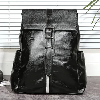 

2020 new high quality PU men's Korean backpack student bag large capacity men's backpack casual bag trendy travel bag Softback