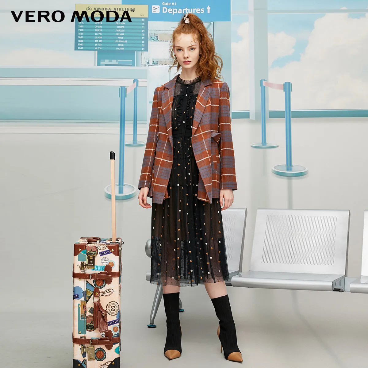 Vero Moda женский винтажный клетчатый Блейзер | 319308587