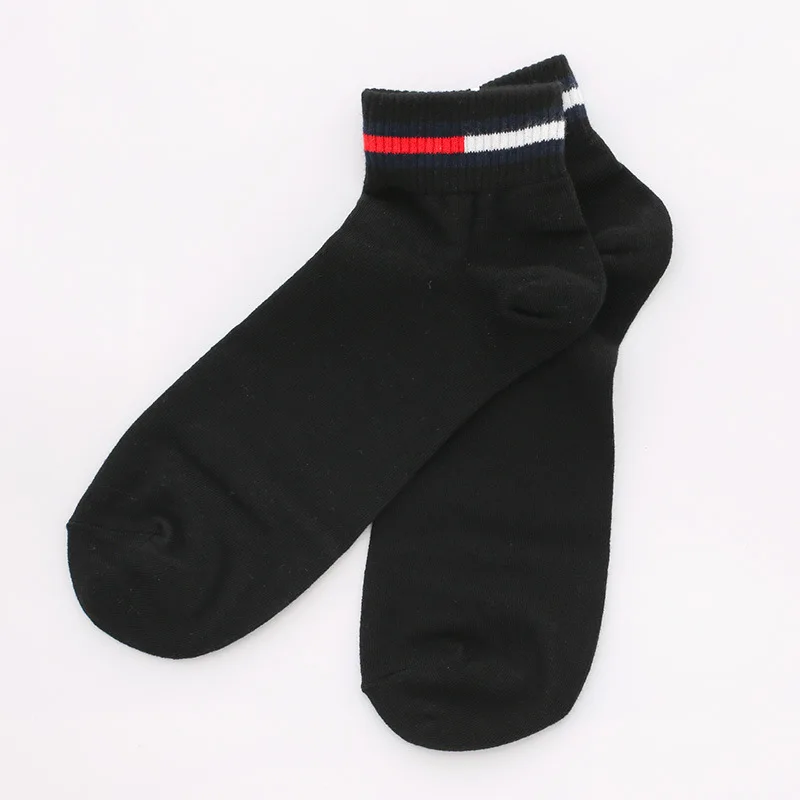 Модные хлопковые носки для мужчин; спортивные черные носки для мальчиков; Повседневные Классические деловые мягкие зимние носки; Mujer - Цвет: Black