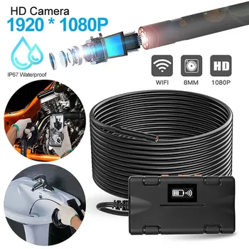 

1080P WiFi Borescope Endoscope with 8 Adjustable Brightness LEDs Inspection IP67 Waterproof 8MM Camera Diameter HD Endoscope
