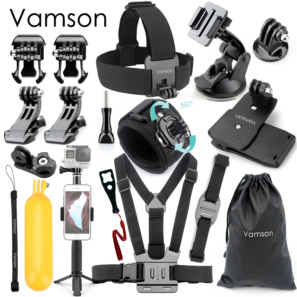 VS03B Vamson для Gopro hero 6 5 набор аксессуаров большая коллекция коробка монопод для Gopro hero 5 4 для SJCAM для yi 4 k Спортивная камера VS03 - Цвет: VS03B