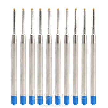 

10pcs Universal Standard Style Blue/black Ink 1MM Medium Nib Ball Point Pen Refills Jy17 20 Dropship