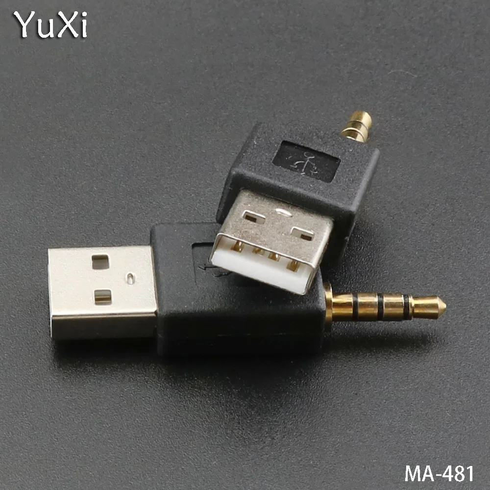 Юйси 5 шт./лот USB 2,0 штекер на 4 полюса 3,5 мм аудио штекер Адаптер 3,5 мм разъем конвертер аудио штекер на USB 2,0 адаптер