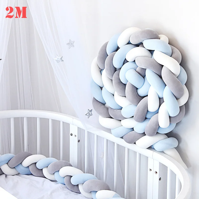 2M 4D 1 шт., 2 м/3 м, для новорожденных, детская кроватка, бампер, кровать, бампер, узел, декор для детской комнаты, для новорожденных, кровать, бампер, длинная плетеная Подушка, узел, кроватка - Цвет: 2M 4D