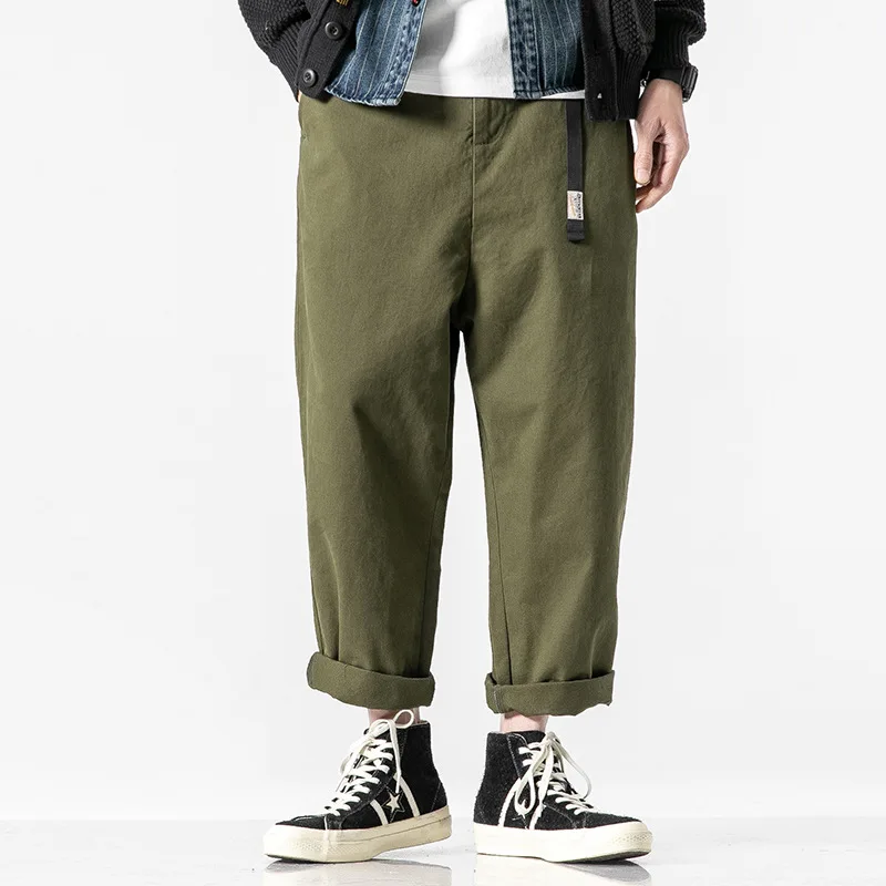 

Wu Navigation Japanese-style Bib Overall MEN'S Trousers Spring Pocket Decoration Loose Straight Pants Men's Popular Brand Casual