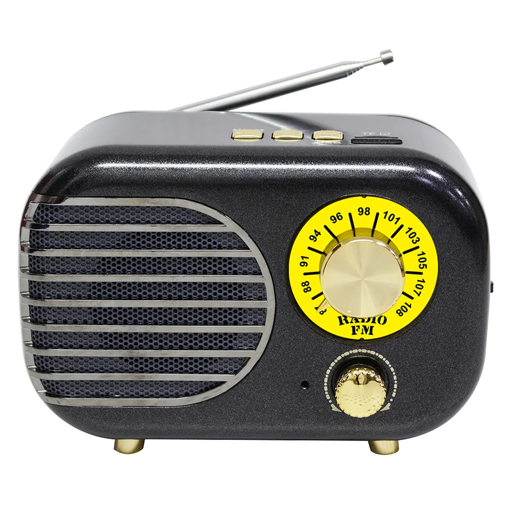 Домашний FM динамик ABS TF карта подарок Aux аудио Bluetooth радио Музыкальный плеер мини портативный Ретро Многофункциональный USB Перезаряжаемый