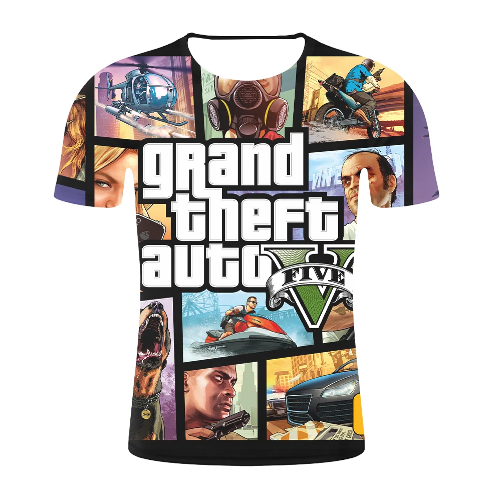 Grand Theft Auto 3D GTA 5 модная мужская футболка с коротким рукавом уличный стиль высокое