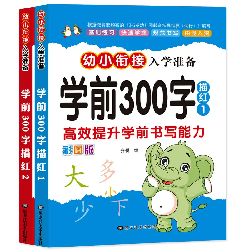 

2 Books Chinese Basics 300 characters han zi writing books exercise book learn Chinese kids adults beginners preschool workbook