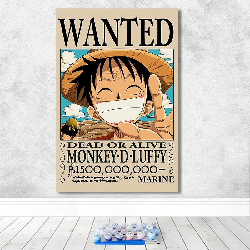 Картина по номерам художественная краска по номерам ручная роспись ed Аниме one piece Monkey · D · Луффи домашний коридор декоративная краска ing - Цвет: 90851