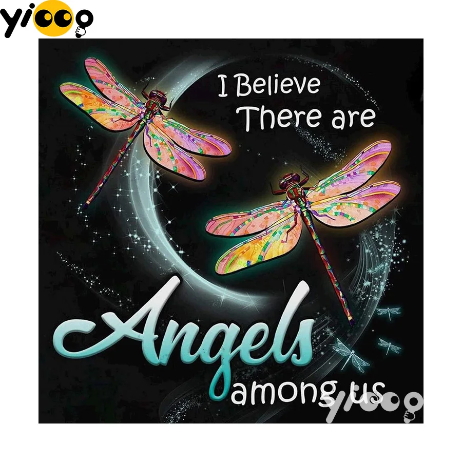 

Full Square/Round drill diamond Painting Angels and Dragonfly 5D DIY diamond embroidery mosaic Decoration painting CX0103