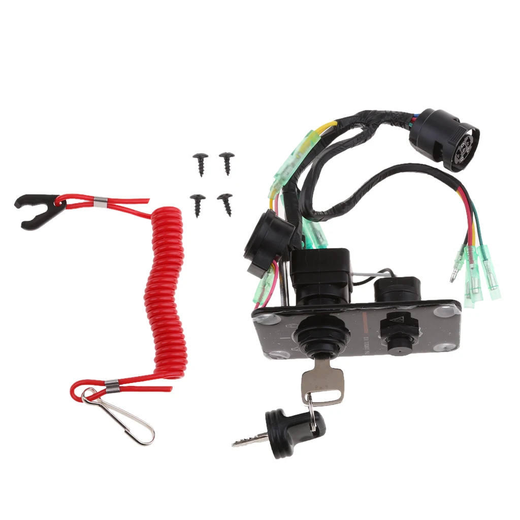 Marine Boat Motor Kill Stop Switch Panel with Safety Lanyard for Yamaha 2-stroke and 4-stroke Outboard Motors