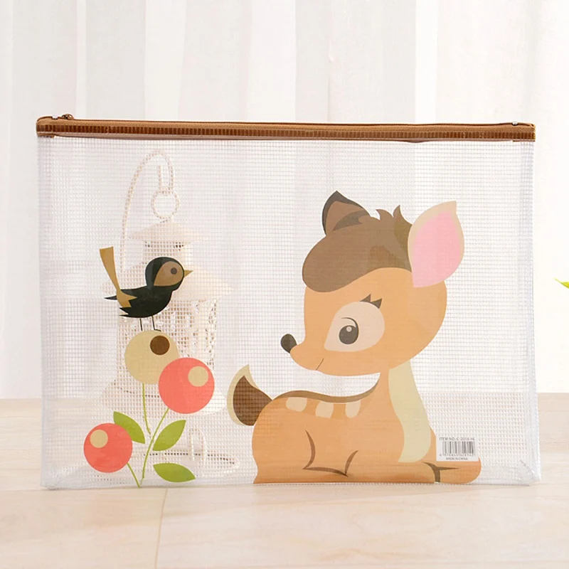 Kawaii животных наполнение мешок A5 прозрачный ПВХ Наполнение продукта милый большой пенал для девочек мальчиков школьные канцелярские принадлежности