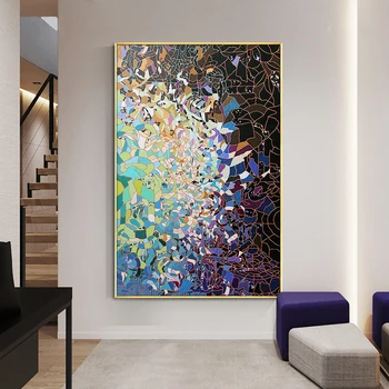 

Abstract Colorful Painting 100% Hand Painted Oil Painting On Canvas Handmade Fashion Wall Art For Living Room Home Decoration