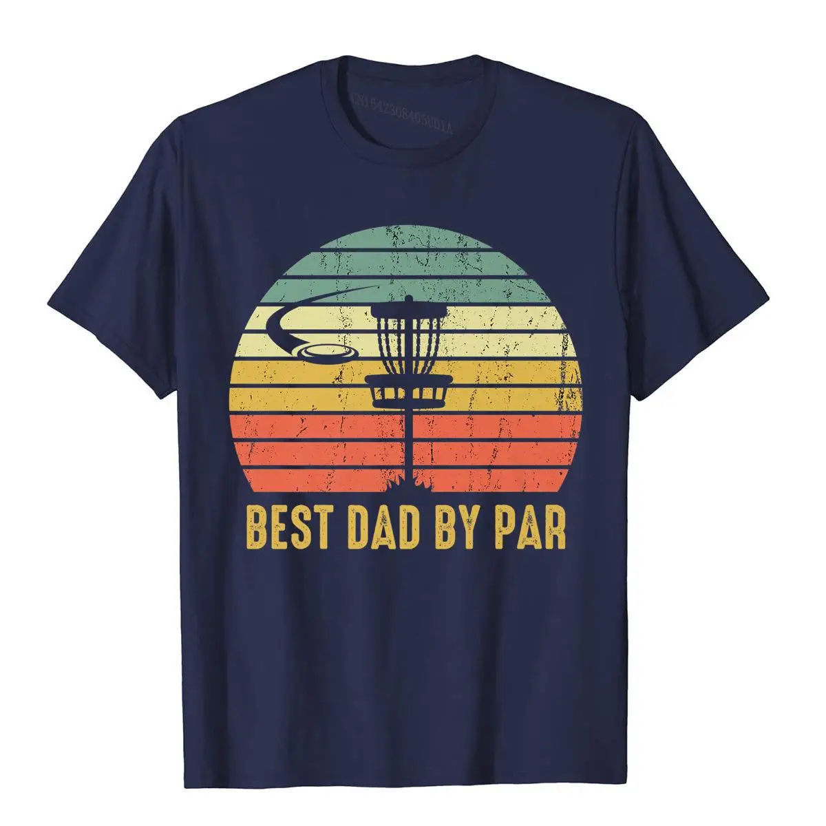 Mens Best Dad By Par Funny Disc Golf Gift For Men Father's Day Premium T-Shirt__B6704navy