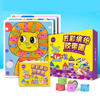 

Kids Paste Painting Set Children Handmade DIY Colored Tape Stickers R7RB