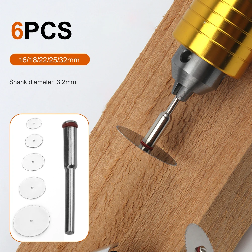 

6pcs Mini Saw Blade Stainless Steel Saw Disc Wheel Cutting Blades 16 18 22 25 32mm for Cutting in Wood,Plastic,Metals